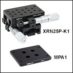 Two-Axis 25 mm Travel Stage and Adapter Plate