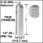 Ø1/2in (Ø12.7 mm) Graduated Stainless Steel Optical Posts