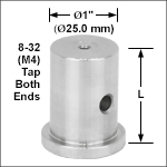 Ø1in (Ø25.0 mm) Pedestal Posts, 8-32 (M4) Taps