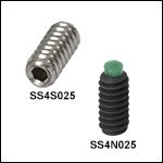 4-40 Stainless Steel or Alloy Steel Setscrews