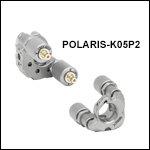 Ø1/2in Polaris<sup>®</sup> Kinematic Mirror Mount, 2 Piezoelectric Adjusters