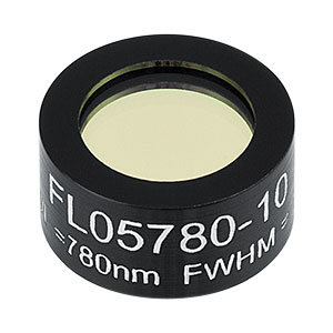 FL05780-10 - Ø1/2in Soft-Coated Laser Line Filter, CWL = 780 ± 2 nm, FWHM = 10 ± 2 nm