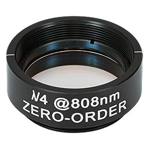 WPQ10M-808 - Ø1in Zero-Order Quarter-Wave Plate, SM1-Threaded Mount, 808 nm
