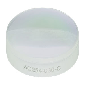 AC254-030-C - f = 30.0 mm, Ø1in Achromatic Doublet, ARC: 1050 - 1700 nm