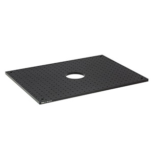 MB1824A - Aluminum Breadboard, 18in x 24in x 1/2in, Ø4in Access Hole, 1/4in-20 Taps