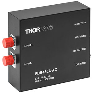 PDB435A-AC - Fixed Gain Balanced Amp. Photodetector, 350 MHz, Si, 320 - 1000 nm, AC Coupled