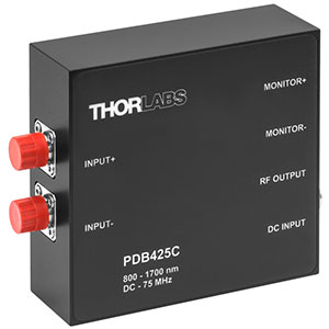 PDB425C - Fixed Gain Balanced Amp. Photodetector, 75 MHz, InGaAs, 800 - 1700 nm