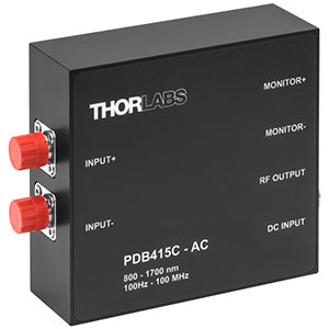 PDB415C-AC - Fixed Gain Balanced Amp. Photodetector, 100 MHz, InGaAs, 800 - 1700 nm, AC Coupled