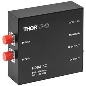 PDB415C - Fixed Gain Balanced Amp. Photodetector, 100 MHz, InGaAs, 800 - 1700 nm