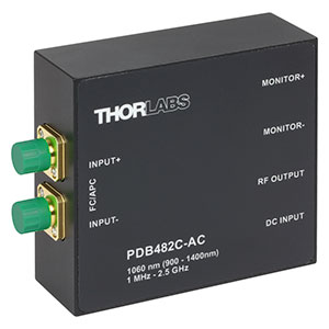 PDB482C-AC - Fiber-Coupled Balanced Amp. Photodetector, 2.5 GHz, InGaAs, 1060 nm, AC Coupled