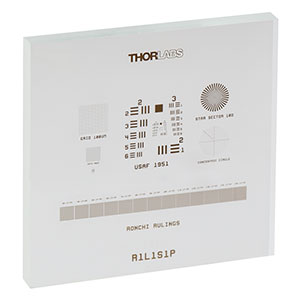 R1L1S1P - Positive Combined Resolution and Distortion Test Target, 18 mm Square