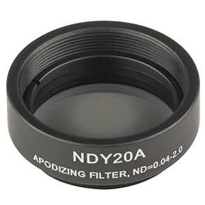 NDY20A - Mounted Ø25 mm Apodizing Reflective ND Filter, OD: 0.04 - 2