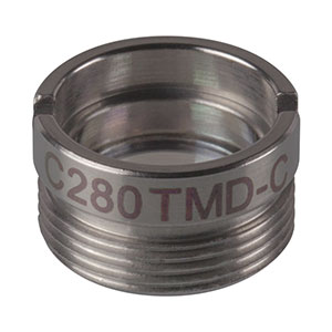 C280TMD-C - f = 18.4 mm, NA = 0.15, Mounted Aspheric Lens, ARC: 1050 - 1700 nm