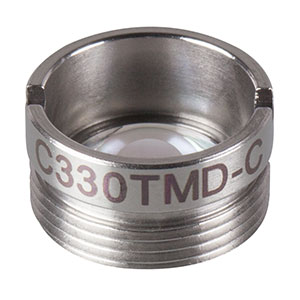 C330TMD-C - f = 3.1 mm, NA = 0.7, Mounted Aspheric Lens, ARC: 1050 - 1700 nm