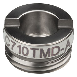 C710TMD-A - f = 1.49 mm, NA = 0.53, WD = 0.42 mm, Mounted Aspheric Lens, ARC: 350 - 700 nm