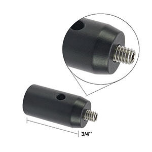 TRA075 - Ø1/2in Aluminum Post, 8-32 Setscrew, 1/4in-20 Tap, L = 0.75in