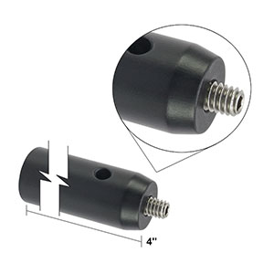 TRA4 - Ø1/2in Aluminum Post, 8-32 Setscrew, 1/4in-20 Tap, L = 4in