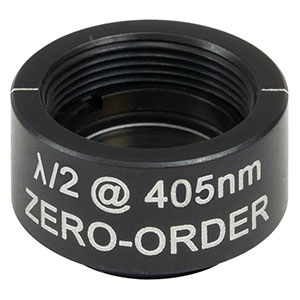 WPHSM05-405 - Ø1/2in Zero-Order Half-Wave Plate, SM05-Threaded Mount, 405 nm