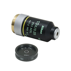 N10X-PHE - 10X Nikon Phase Contrast Objective, Apodized Dark Low, 0.25 NA, 6.2 mm WD