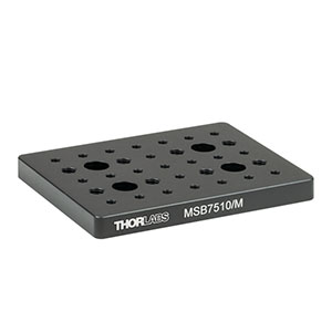 MSB7510/M - 75 mm x 100 mm x 9.5 mm Mini-Series Aluminum Breadboard, M4 and M6 High-Density Taps