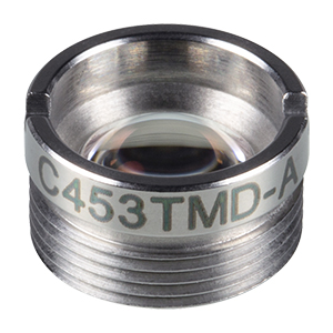 C453TMD-A - f = 4.6 mm, NA = 0.5, WD = 0.9 mm, Mounted Aspheric Lens, ARC: 350 - 700 nm