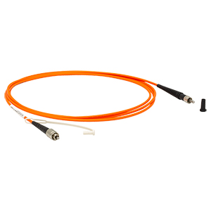 M143L02 - Ø600 µm, 0.22 NA, FC/PC-SMA Solarization-Resistant MM Fiber Patch Cable, 2 m Long